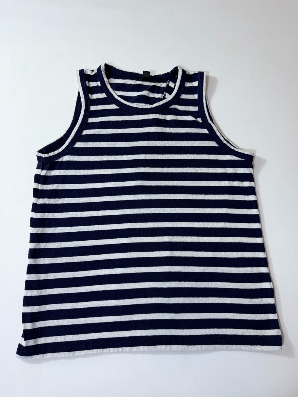 J Crew Striped Tank Top Women’s Size Medium Blue White Open Back Crisscross